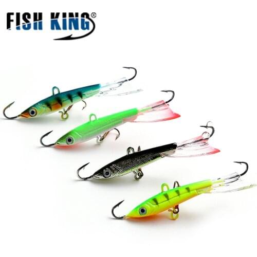1PC Ice Fishing Lure Jig Bait Hard Lure Treble Hook 8# Fake lure Balancer 76mm/22g Catching Perch Pesca jig heads wholesale