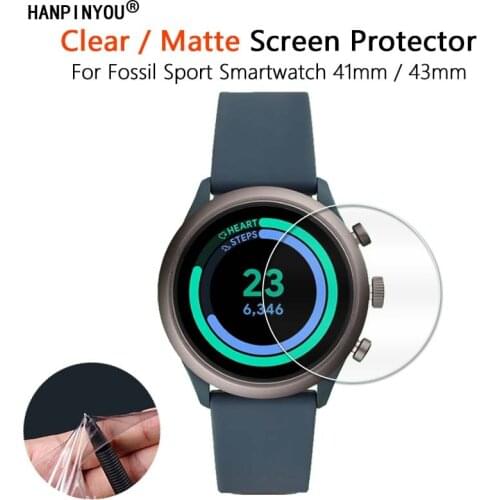 10Pcs For Fossil Sport SmartWatch 41mm / 43mm Watch Clear Glossy / Matte Screen Protector Soft Slim Film -Not Tempered Glass