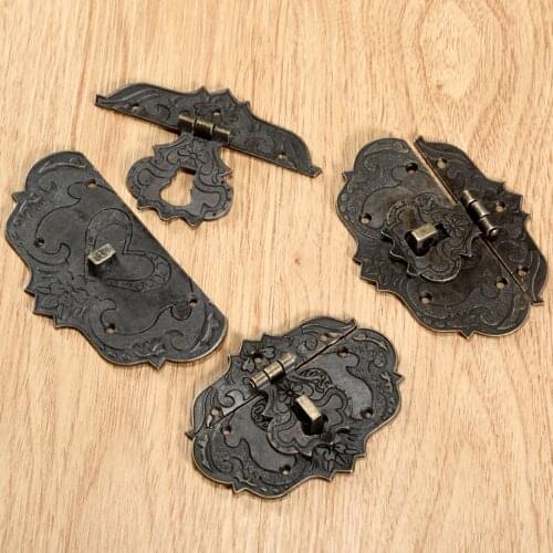 1x Vintage Wooden Case Buckle Clasp Lock Jewelry Gift Box Decorative Hasp Latch Furniture Dresser Box Toggle Latch Buckles