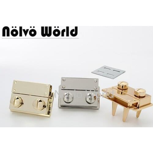 5-20 pieces 35x28mm 5 Colors Polsihed Gold Turn lock for purse Push lock for repair women purse accessories parts