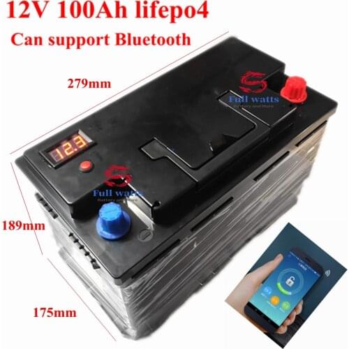 12.8v 100AH lifepo4 battery with bluetooth BMS 12V 100Ah battery for go cart UPS Household appliances Inverter + 10A charger
