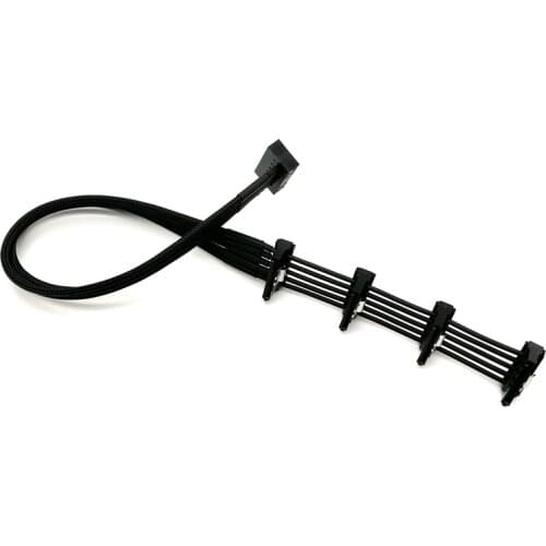 Angitu HDD SATA 15Pin Male to 4x Female With Latch Power Extension Cable Sata Male to Female Power Adapter