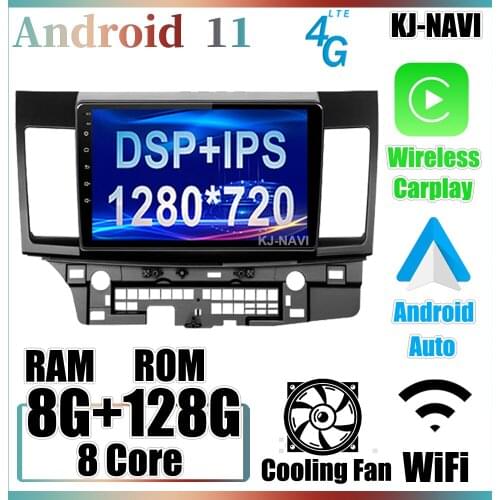 IPS DSP Android 11 Car Radio Player Carplay For Mitsubishi Lancer 10 CY 2007 2008 - 2012 GPS Navigation Multimedia 4G LTE