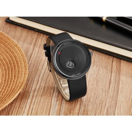 Couple Watch Leather Simple Style Unique Turntable Design Creative Men Women Watch Lover Quartz Wrist Watches Clock Gifts