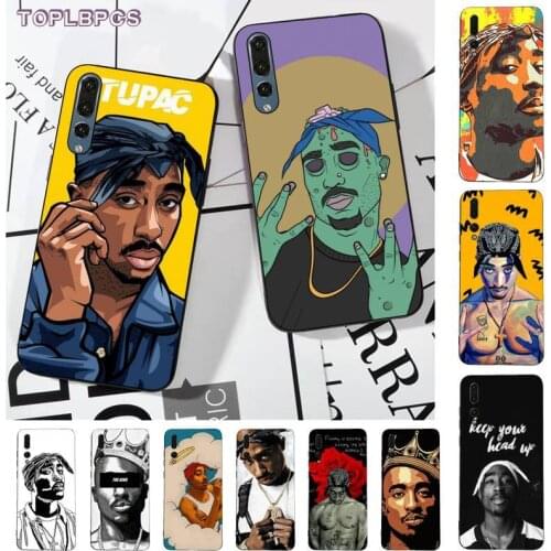 TOPLBPCS Thug Life 2Pac Tupac Silicone Black Phone Case for huawei P8 P9 p10 p20 P30 P40 pro lite psmart 2019