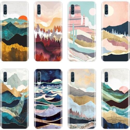 Back Cover For Samsung Galaxy A40 A30 A20 A10 Soft Silicone Art Mountain Moon Case For Samsung Galaxy A50 A60 A70 A80 Phone Case