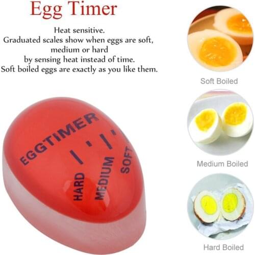 1 Pc Environmentally Egg Timer Resin Material Perfect Boiled Eggs By Temperature Kitchen Helper Egg Timer Red Timer Tools