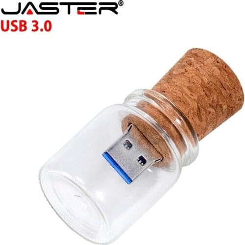 JASTER (Free Logo) Usb 3.0 Wishing Bottle USB Flash Drives 16GB 32GB High Speed Drift Bottle U Disk Wedding Gift 4GB 8GB 64GB