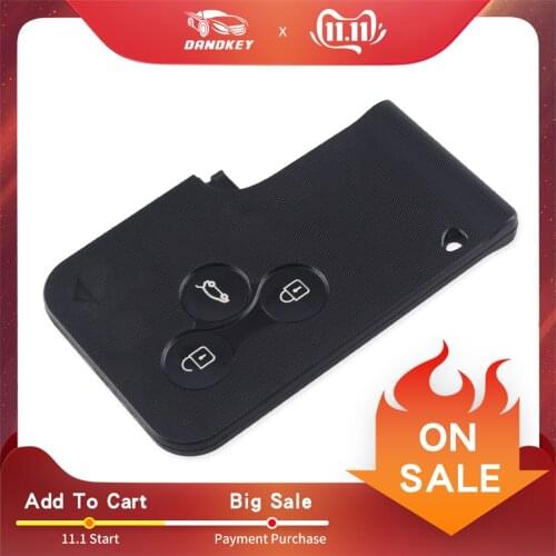 KEYYOU For Renault Clio Megane Grand Scenic 3 Buttons Smart Key Card Remote Car Key Case Fob Shell No Blade Replacement