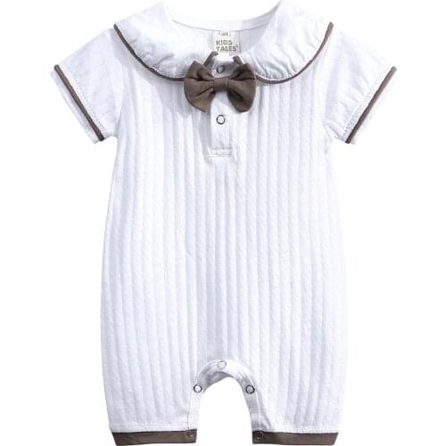 New trendy Cute Baby Bodysuits Newborn Toddler Infant Baby Boys Girls Striped Casual Jumpsuit Outfits Summer Clothing baptism