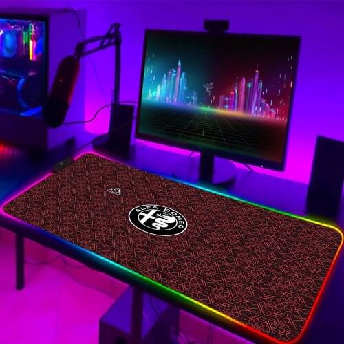 LED Light Mousepad RGB Keyboard Cover Desk Pad Mat Colorful Surface Mouse Pad Gamer Waterproof Alfa Romeo Computer Gamer CSGO