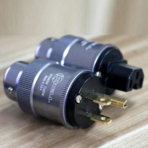 Krell Gold Plated US Power Plug Connector Power Cord Plug+IEC Female Connector for CD player