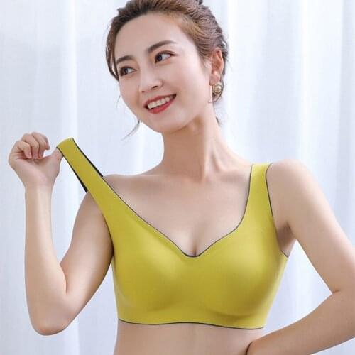 Latex Seamless Sporty Lingerie Femme Push Up Brassiere Smooth Breast Cover Unwire Bra Elegant Tops Womens Underwear & Sleepwears