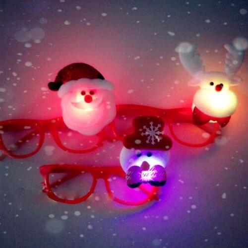 Fashion Led Christmas cartoon Glasses Flashing Led Glasses Luminous Party Decor Lighting Classic Gift Bright Light Festival Gif