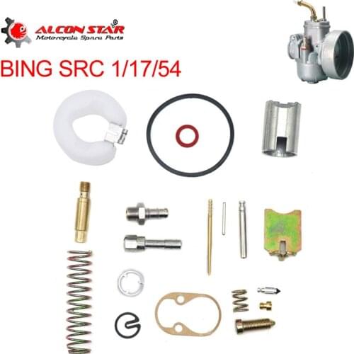 Alconstar- 17mm Bing Carb Motorcycle Carburetor Carb Kit BING SRC 1/17/54 Repair kit For Moped Motorbike Scooter Racing