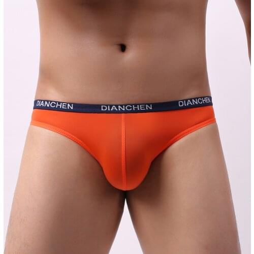 Men Elastic Seamless Ice Silk Underpants Breathable Briefs Jock Strap Underwear High Quality Ice Silk Soft Briefs