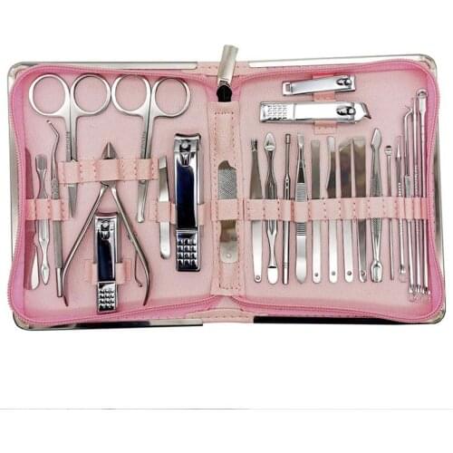26 Piece Set Stainless Steel Nail Clippers Set Household Nail Cutter Suit With Box Trimmer Grooming Manicure Pedicure Nail Tools