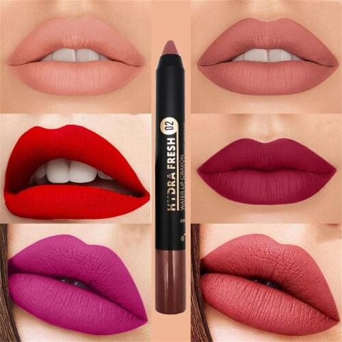 Fashion Matte Lipstick Pen Long Lasting Waterproof Velvet Lip Stick Soft Moisturizing Smooth Sexy Nude Lips Tint Makeup Tools