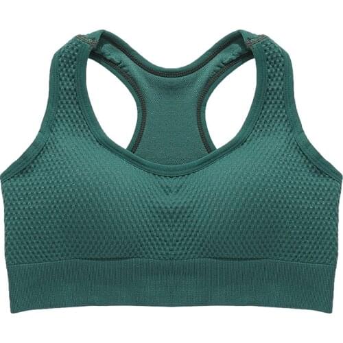 Breathable cellular sports underwear womens shock vest gathers fitness bra running yoga back crorop top women