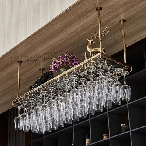 Light luxury bar hanger wine glass rack upside down household stainless steel wine rack rack hanging wine glass rack hanging cup