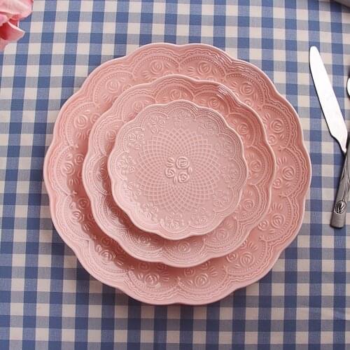 Plates kitchen tools tableware dishes plate soup relief luxury