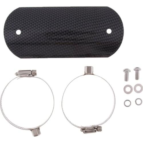 Universal Stainless Steel Motorbike Black Exhaust Muffler Pipe Heat Shield Cover Heel Guard for Harley Black