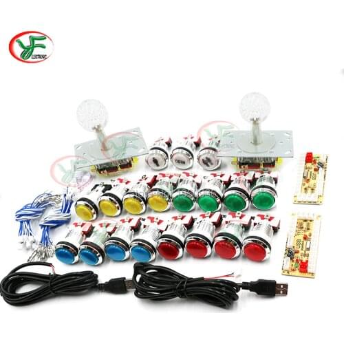 USB Encoder to PC Raspberry pi Arcade DIY Kits Zero Delay Board 4 to 8 Way LED Joystick 5V CHROME Plated illuminated Button