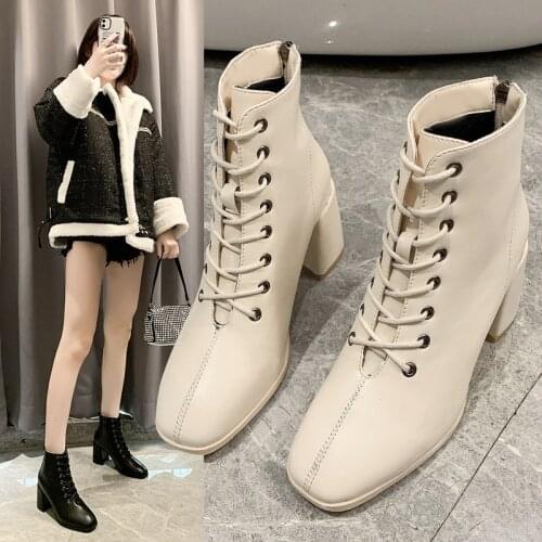 2020 New Ankle Boots Cowboy Boots for Women Shoes Winter Black White Boots Zapatos De Mujer Booties Botas Mujer Invierno 34-43
