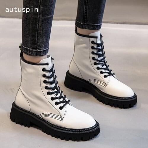 Autuspin Fashion Flat Bottom Ankle Boots Women Winter New Style Outdoor Keep Warm Fur Shoes Ladies Comfortable Casual Footwear