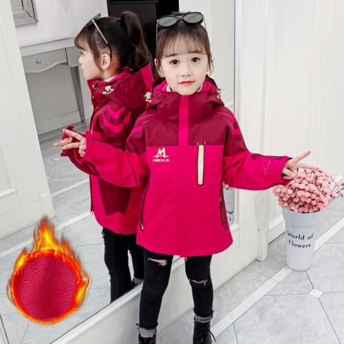Girls' Winter Thick Jacket Outwear Water Proof Kids Thickened Removable Liner Coat Girl Sports Uniform Snow Wear Outdoor Jackets