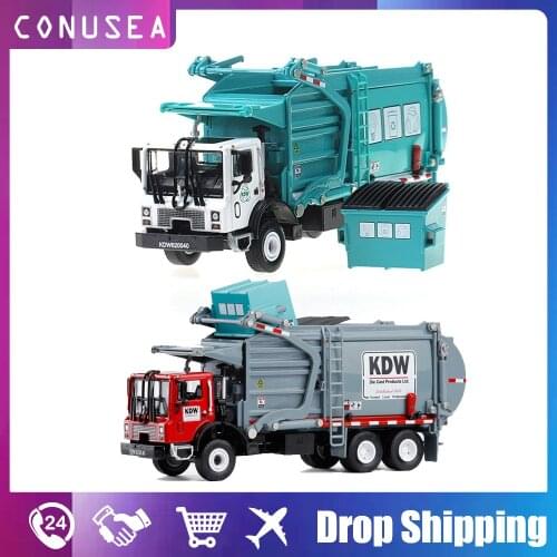 1/24 Garbage Truck Toy Vehicle Recycling Rubbish Tractor Alloy Model Car Educational Toy for Boys Kids Car Toy Collection Hobby