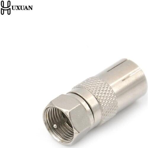 1pc F Type Male Plug Adapter Connector Converter To Coax Female Socket Durable Zinc Alloy For Satellite TV DVR Coaxial Connector