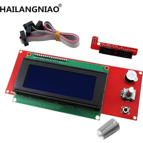 5sets/lot 3D printer reprap smart controller Reprap Ramps 1.4 2004 LCD control with adapter and cable
