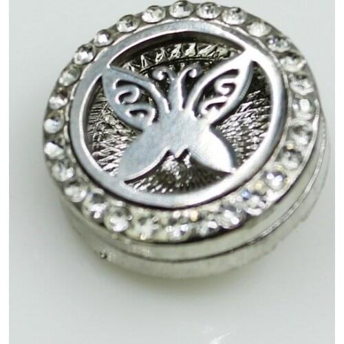 Aromatherapy Butterfly 18mm Snap Buttons 3pcs Perfume Locket Magnetic Essential Oil Diffuser Snap Bracelet Jewelry Accessories