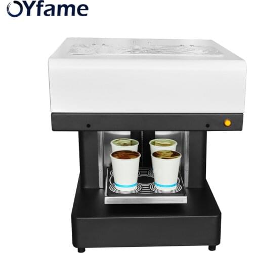 OYfame Automatic 4 Cups Coffee Printer Art Printer Coffee Latte Pizza Printing Machine Coffee Biscuits Chocolate With Edible Ink
