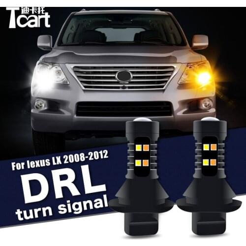 Car accessories For Lexus LX 450 570 J200 2008-2012 Led Daytime Running Light turn drl 2in1