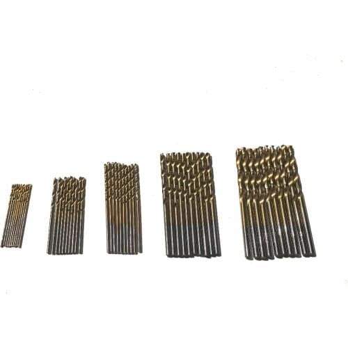 Free shipping of 50PCS/pack 1-3mm hss twist drill bits TIN coating HSS 4241 Metal Drilling Twist Drill Bit Straight Shank