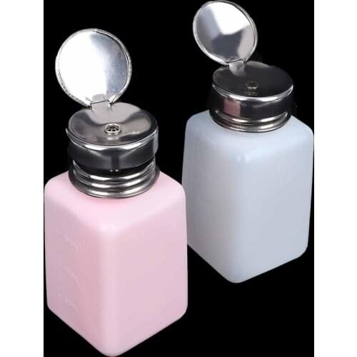 200ML Liquid Alcohol Press Empty Clear Bottle Portable Nail Acrylic Gel Polish Cleaner Remover Water Bottles