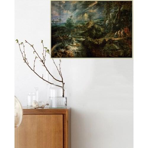 Citon Peter Paul Rubens《Landscape with Philemon and Baucis》Canvas Art Oil Painting Picture Wall Decor Home Interior Decoration