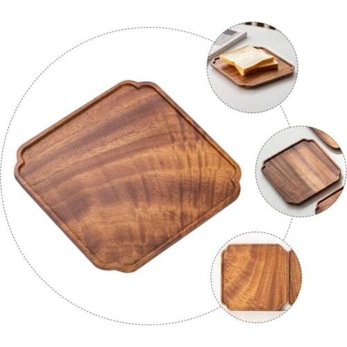 MLGB Wooden Serving Plate Decorative Wood Tray Square Wooden Food Serving Tray Food Service Platter Dish Table Decoration