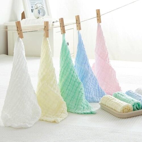 Baby Facecloth Baby Handkerchief Cotton Soft Burp Cloth And Absorbent 6-Layer GauzeKindergarten Washcloth Baby drool towel