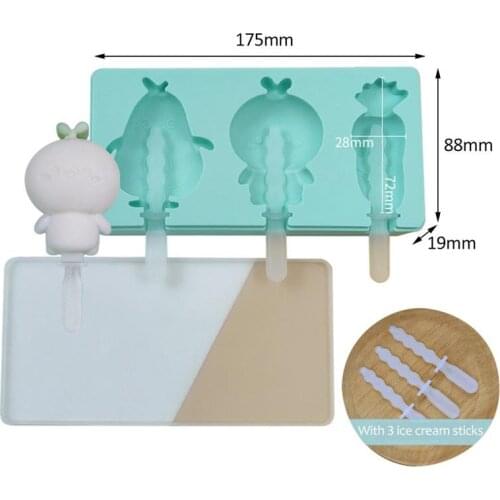 Popsicle Molds with 3 Silicone Ice Pop Molds BPA Free Popsicle Mold Reusable Ice Lolly Mould Ice Cream Molds DIY Ice Cube Tray