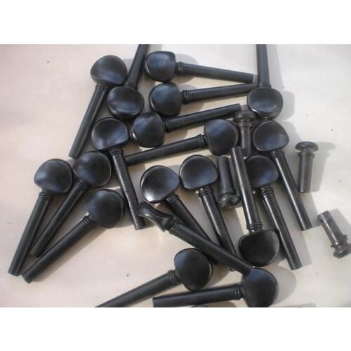 12 PCs Ebony Violin pegs 4/4 with 3 PCs End pin Quality Violin parts