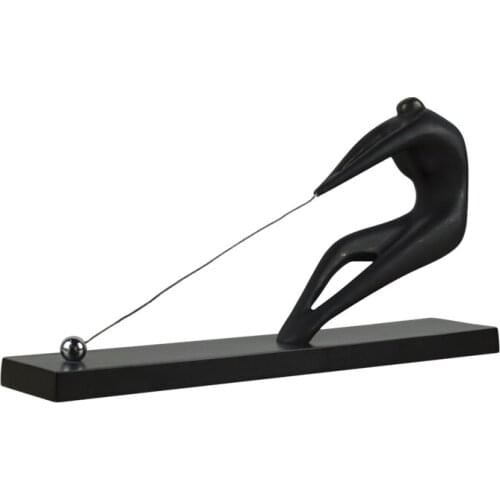 CREATIVE ARTS BLACK CHARACTER STATUE ABSTRACT SPORTS FIGURE ART FIGURINES RESIN CRAFT NORDIC HOME DECORATION ACCESSORIES R2596