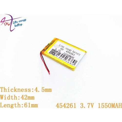 Liter energy battery X10 X20 energy Luhang V7 454261 CAR GPS navigator 3.7V 1550MAH universal rechargeable lithium battery