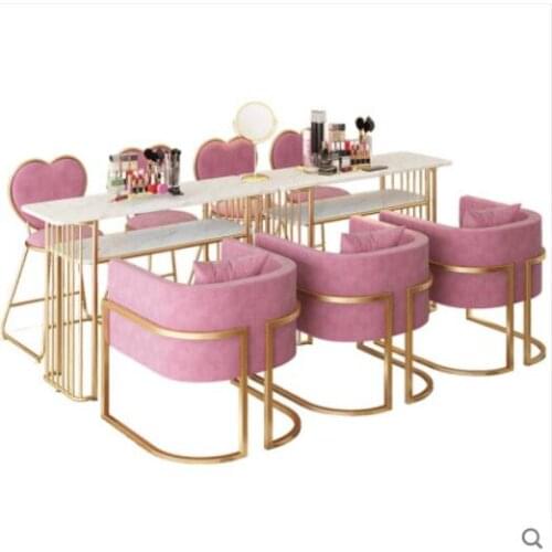 Nordic net red manicure table special price economical marble shop decoration table chair set single double manicure table