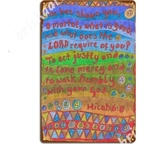 Micah Quote Metal Signs Wall pub Printing Garage Club Plaques Tin sign Posters