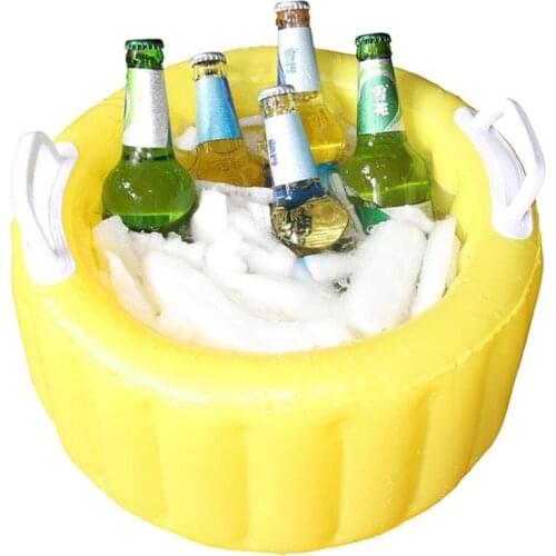 Inflatable Beer Cooler Bucket Pool Float Summer Water Party Air Float Ice Bucket Serving/Salad Bar Bucket