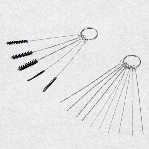 New Carburetor Carbon Dirt Jet Remove 10 Cleaning Needles and 5 Brushes Tool Kits for Car&Motor Carburetor Cleaning Needles