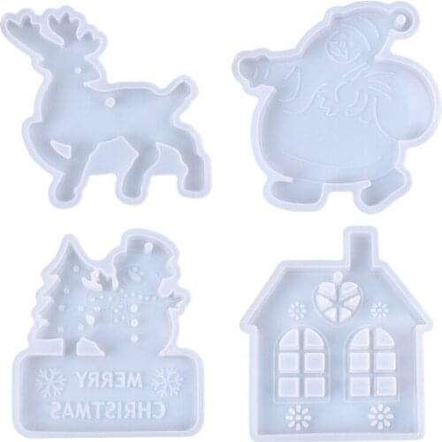 DIY Christmas Listed Pendant Silicone Mould Crafts Jewelry Decorations Making Tool Crystal Epoxy Resin Mold